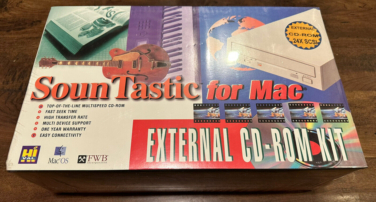Vintage Apple Macintosh Computer HI-VAL External SCSI CD-ROM kit New in Wrap GR8