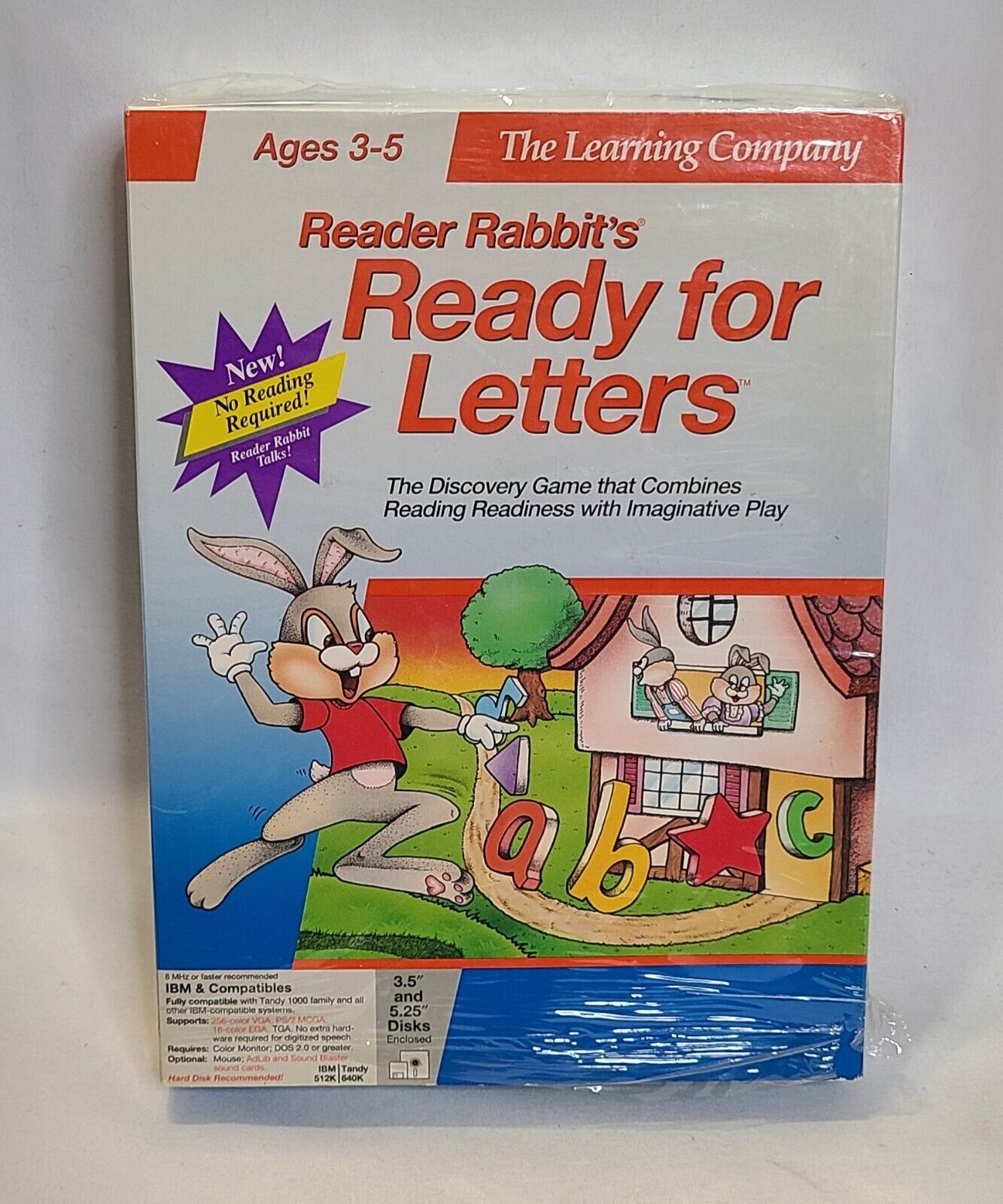 Vintage Macintosh Learning Company Reader Rabbit\'s Ready for Letters Big Box PC