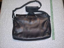 Vintage El Portal Laptop Briefcase Black Leather  With Padded Dual Compartment  picture