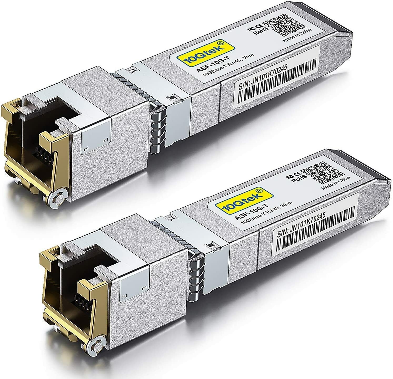 2 Packs For Cisco SFP-10G-T Transceiver 10G SFP to RJ45 10GBase-T Copper Module