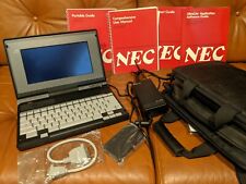 Vintage NEC UltraLite '90s DOS Laptop Computer w/ manuals, ac adapter, case USA picture