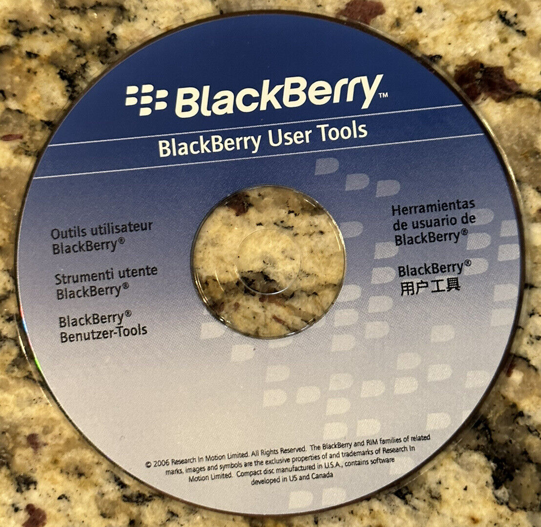 Vintage Blackberry User Tools Software Windows Computer PC CD-ROM (2006) Disc