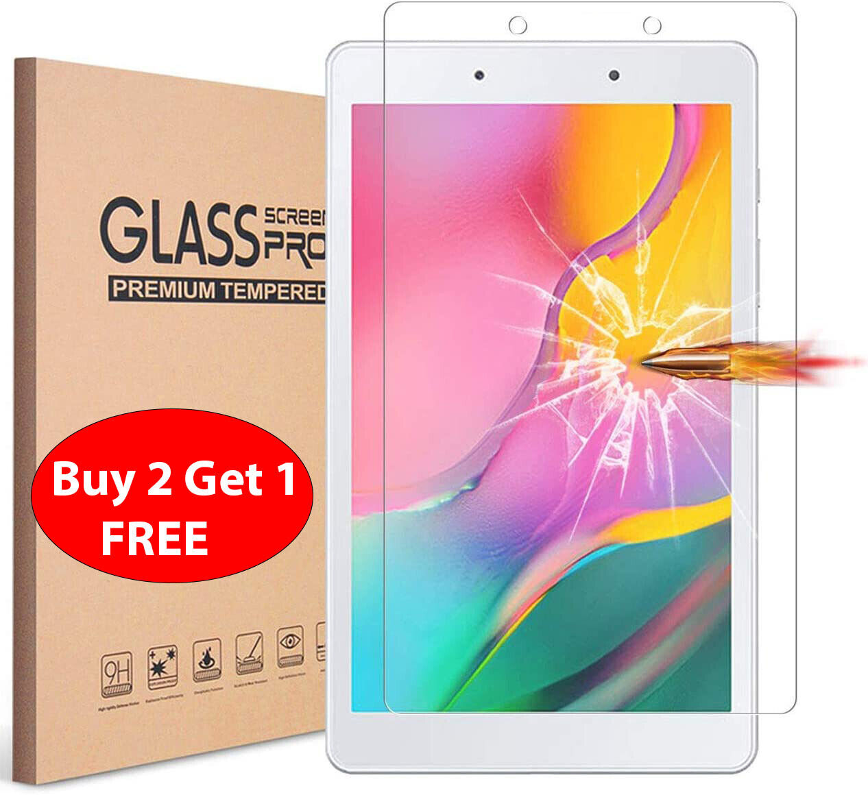 Premium Tempered Glass Screen Protector for Samsung Galaxy Tab A 8.0