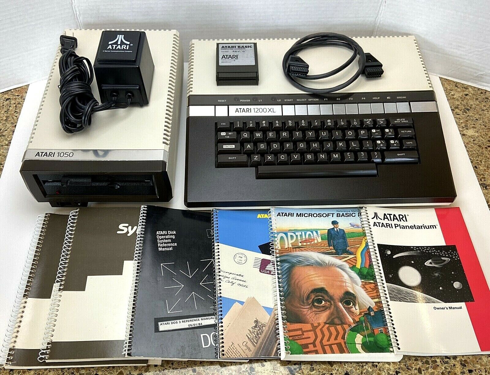 Atari 1200XL & 1050 Floppy Drive With Orig Covers RARE READ Description PARTS
