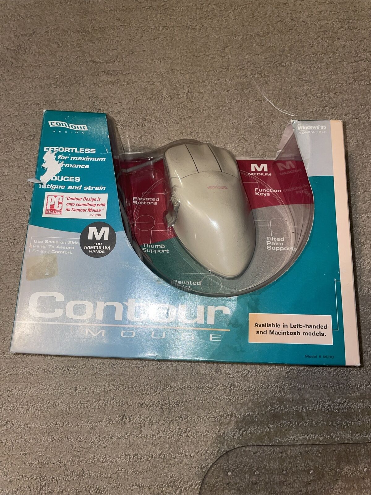 Vintage Contour Computer Mouse Medium Size M-38