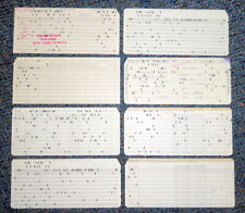 Lot of 8 Vintage Computer Data Processing Punch Cards picture