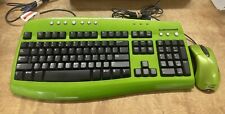 RARE VINTAGE Microsoft alienware keyboard and mouse GREEN RETRO PC GAMING picture