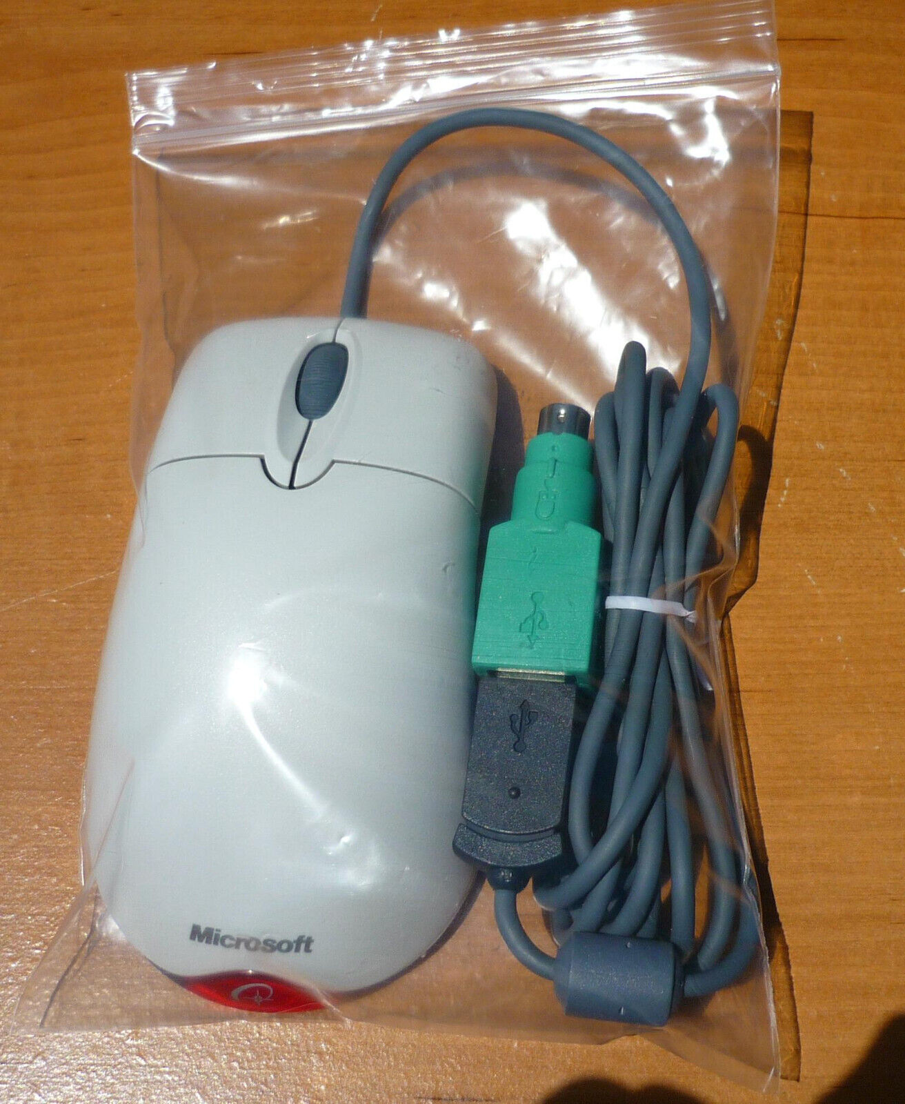Vintage Microsoft Wheel Mouse Optical Mouse White 1.1 Version - Open Box