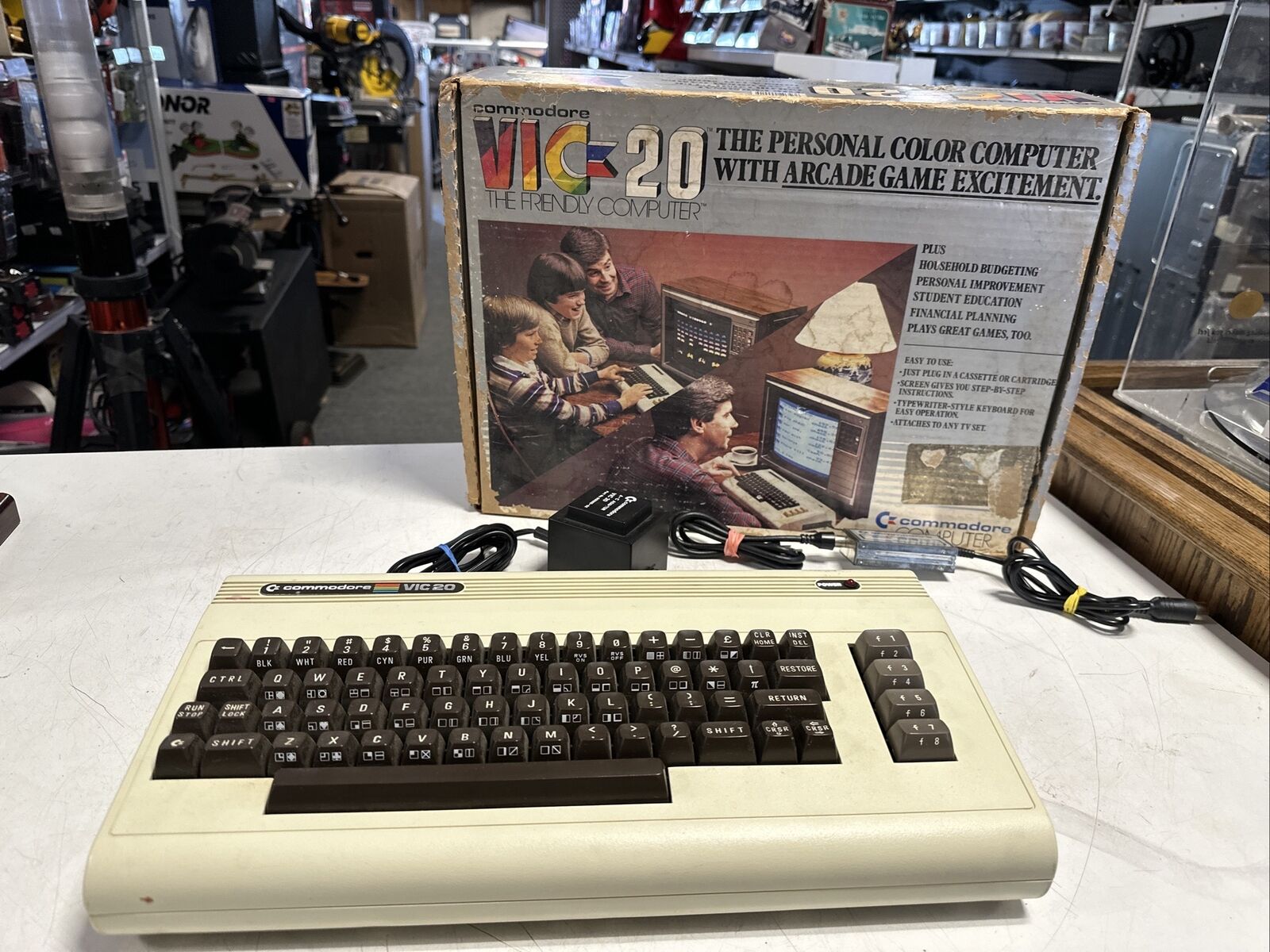 COMMODORE VIC-20 COMPUTER SYSTEM W/ Original Box Tested Worked But Wasn’t Clear