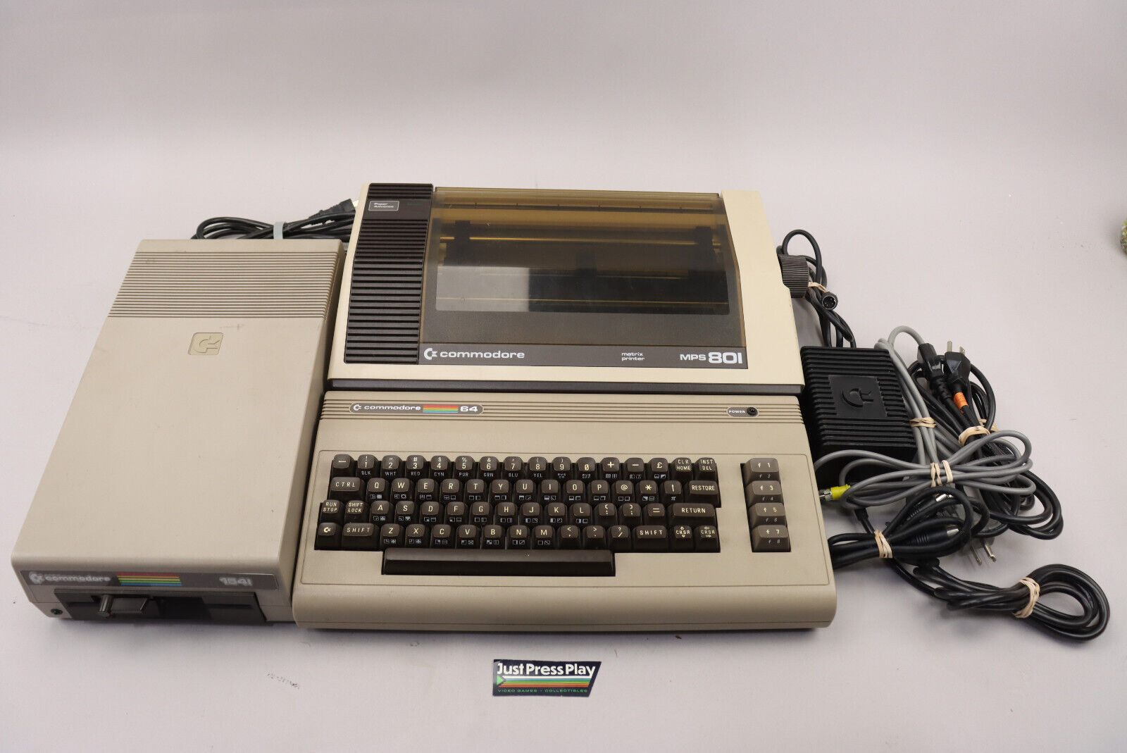 Commodore 64 Computer w/1541 Disk Drive, MPS 801 Printer & Cables Tested Working