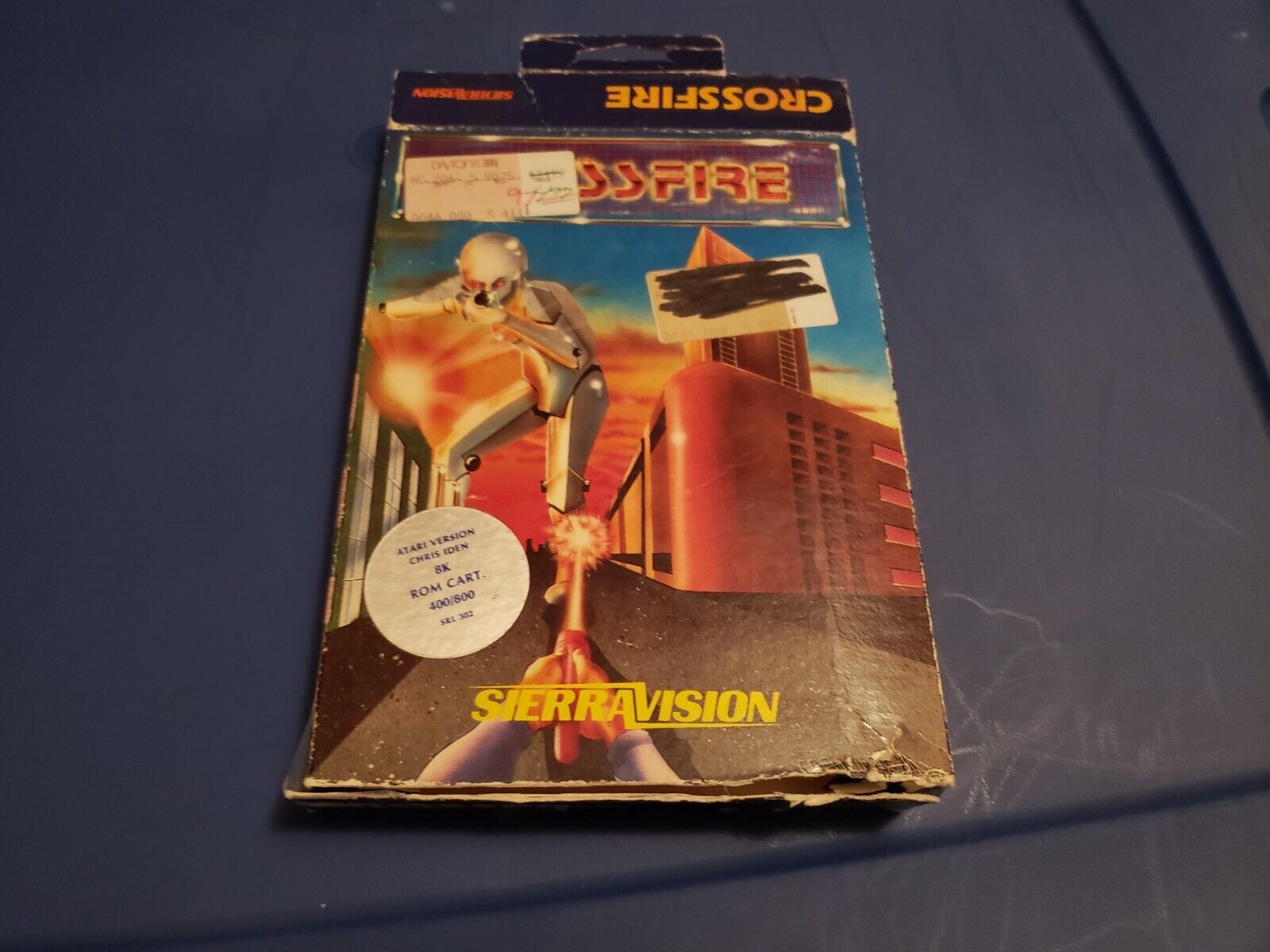 Atari 800 XL XE Crossfire Cartridge Game BOX ONLY by Sierra On-Line NO CART