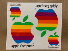 Vintage Apple Computer Stickers 1990 Rainbow Apple Decals Sheet Never Peeled NEW picture