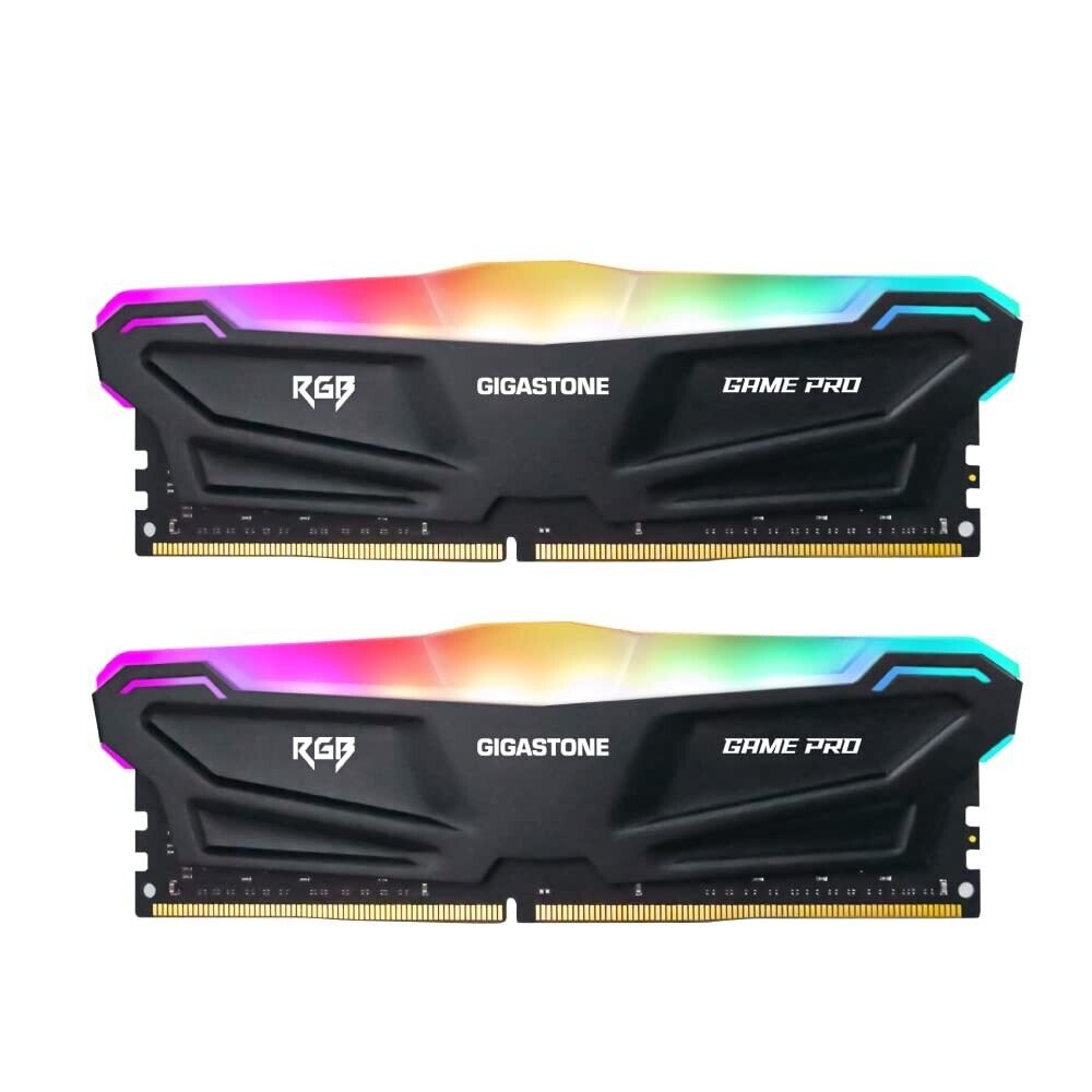 【DDR4 RAM】Gigastone Black RGB Game PRO Desktop RAM 16GB (2x8GB) DDR4-3200MHz PC4