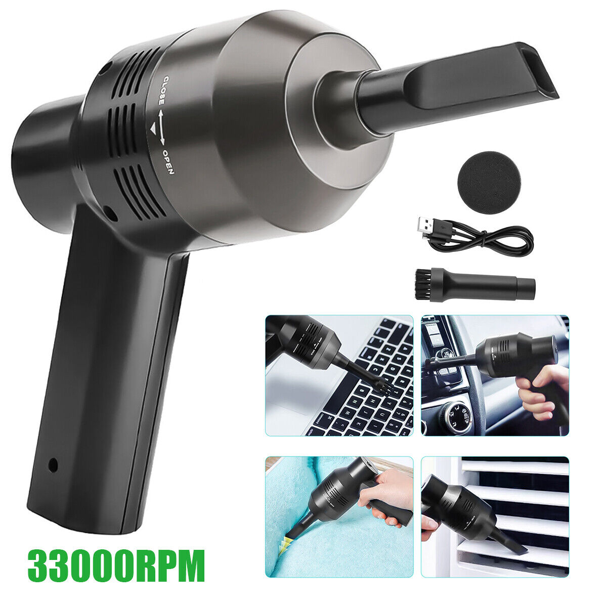 Rechargeable Air Duster Electric Vacuum Cleaner Cleaning for Car/PC/Keyboard/Pet