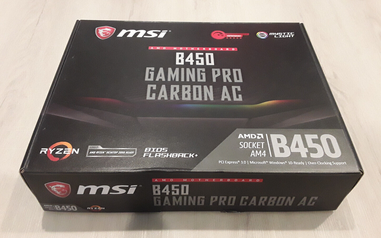 MSI B450 Gaming Pro Carbon AC Motherboard EMPTY BOX AMD CHIPSET SOCKET AM4