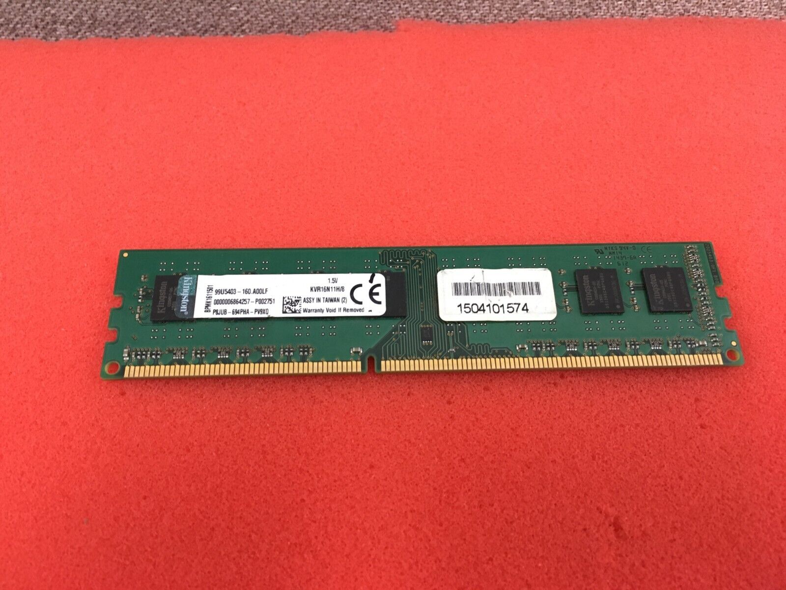 Kingston KVR16N11H/8 8GB PC3-12800 1600MHz DDR3 Desktop Memory RAM - R726