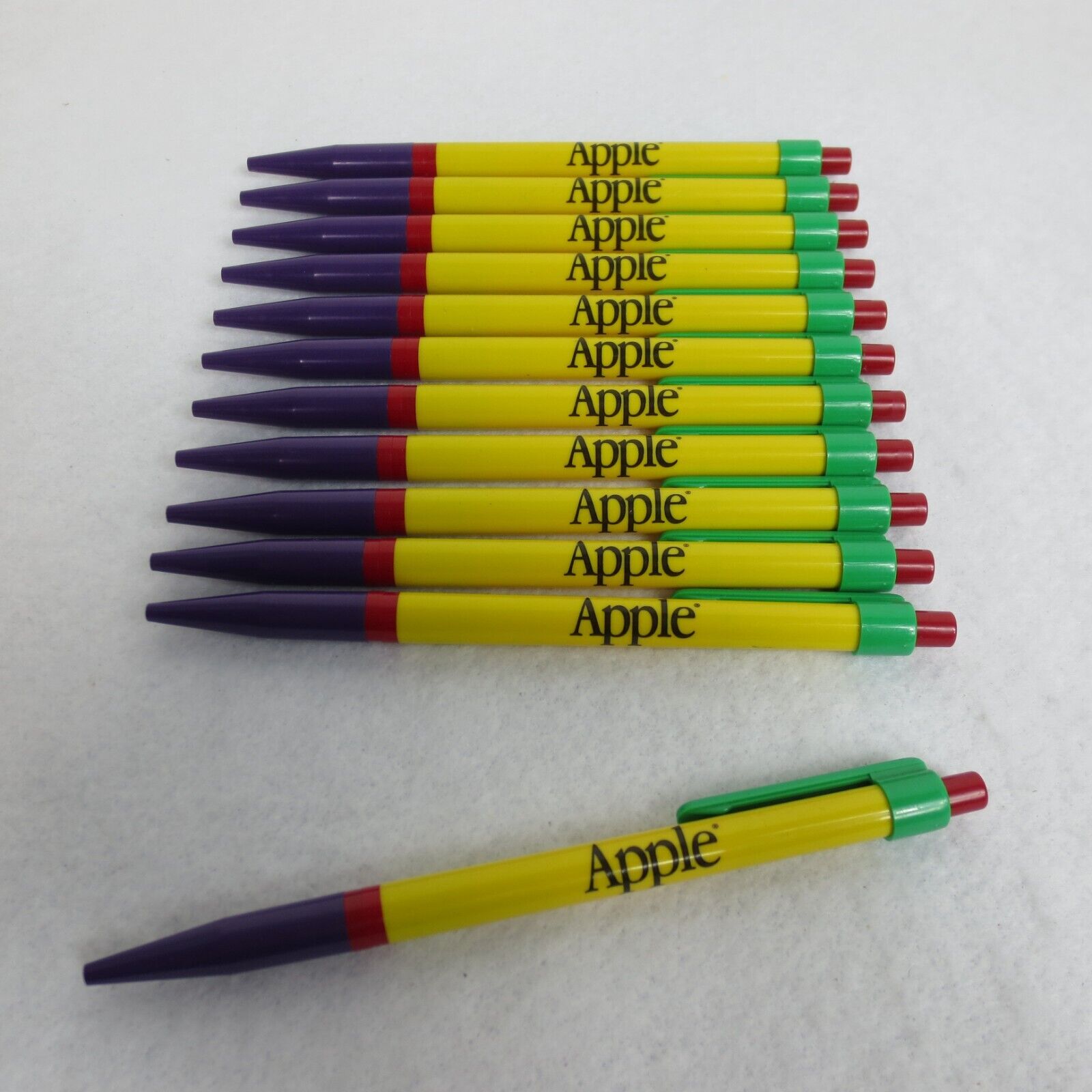 Vintage Apple Computer Rainbow Pens Lot Of 12 Apple Computer Collectibles 1980s