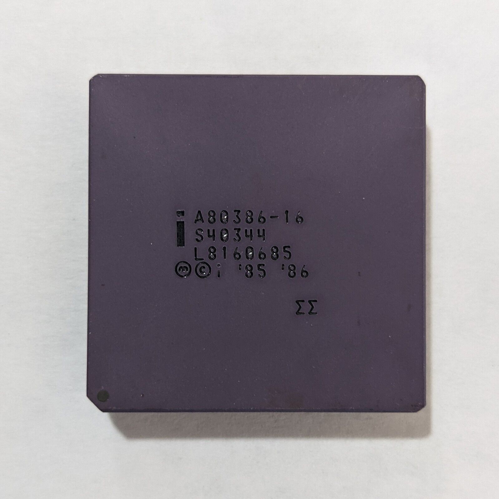 Intel Ceramic CPU A80386-16 / S40344 Processor | Vintage '85 '86 Collectible