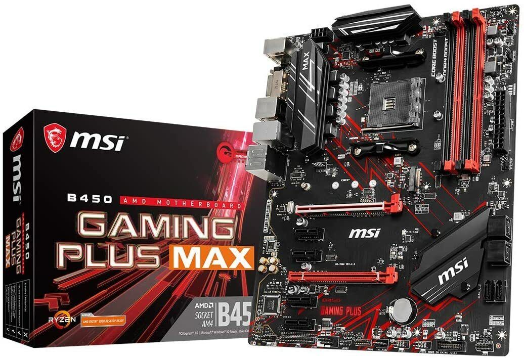 MSI B450 Gaming Plus Max AMD AM4 DDR4 ATX SATA 6Gb/s Desktop Motherboard