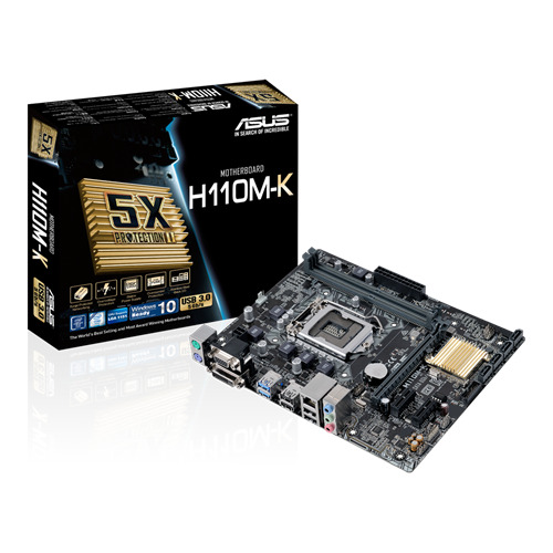 Asus H110M-k LGA 1151/Socket H4 DDR4 SDRAM Desktop Motherboard