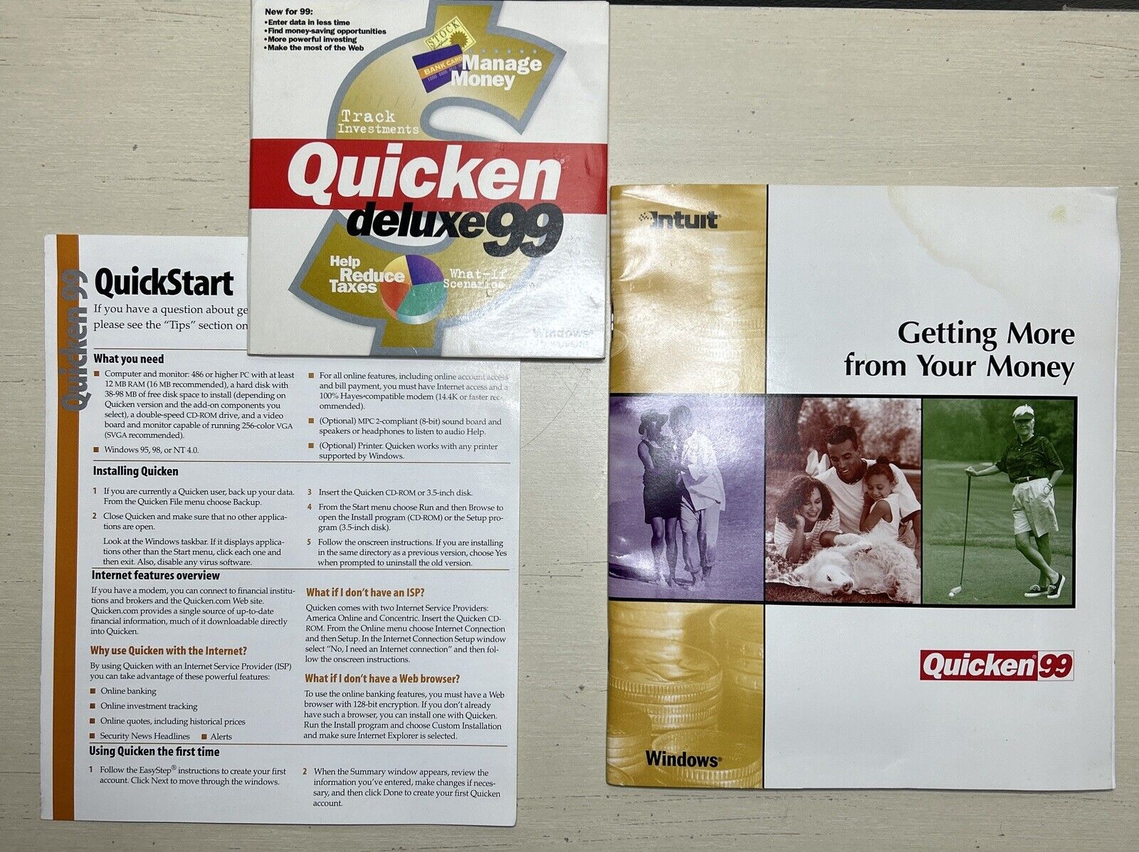 Vintage Quicken Deluxe 99 CD for Windows 95/98 or NT (USED)