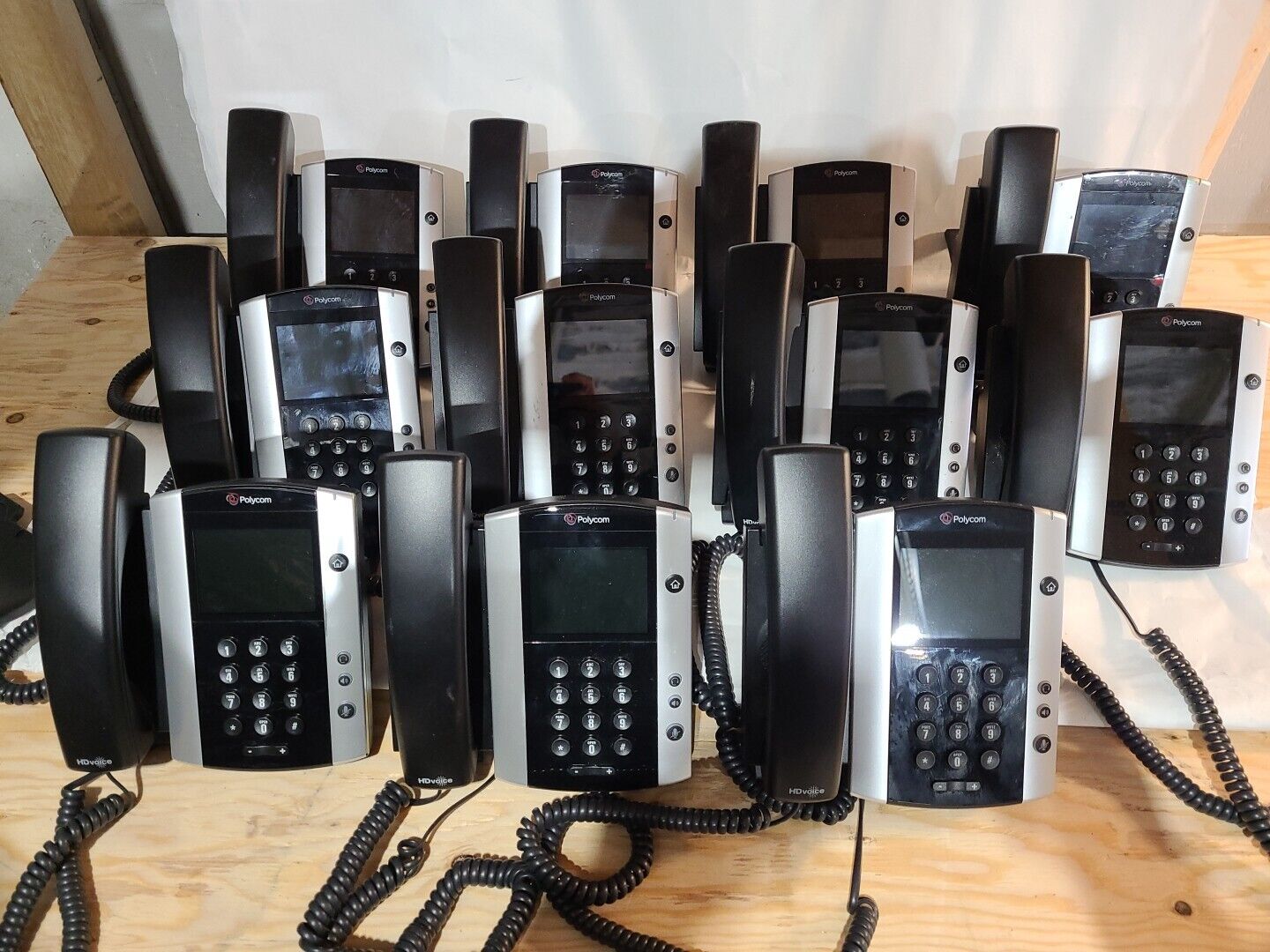 Lot of 11 Polycom VVX 500 IP Gigabit VOIP Phone with Color Touch Screen