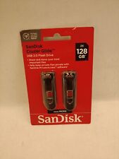 2-Pack SanDisk Cruzer Glide 128GB Flash Drive USB 2.0 Stick, Brand New picture