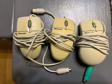 3 Vintage Microsoft Wheel Mouse - Mechanical and PS/2  picture