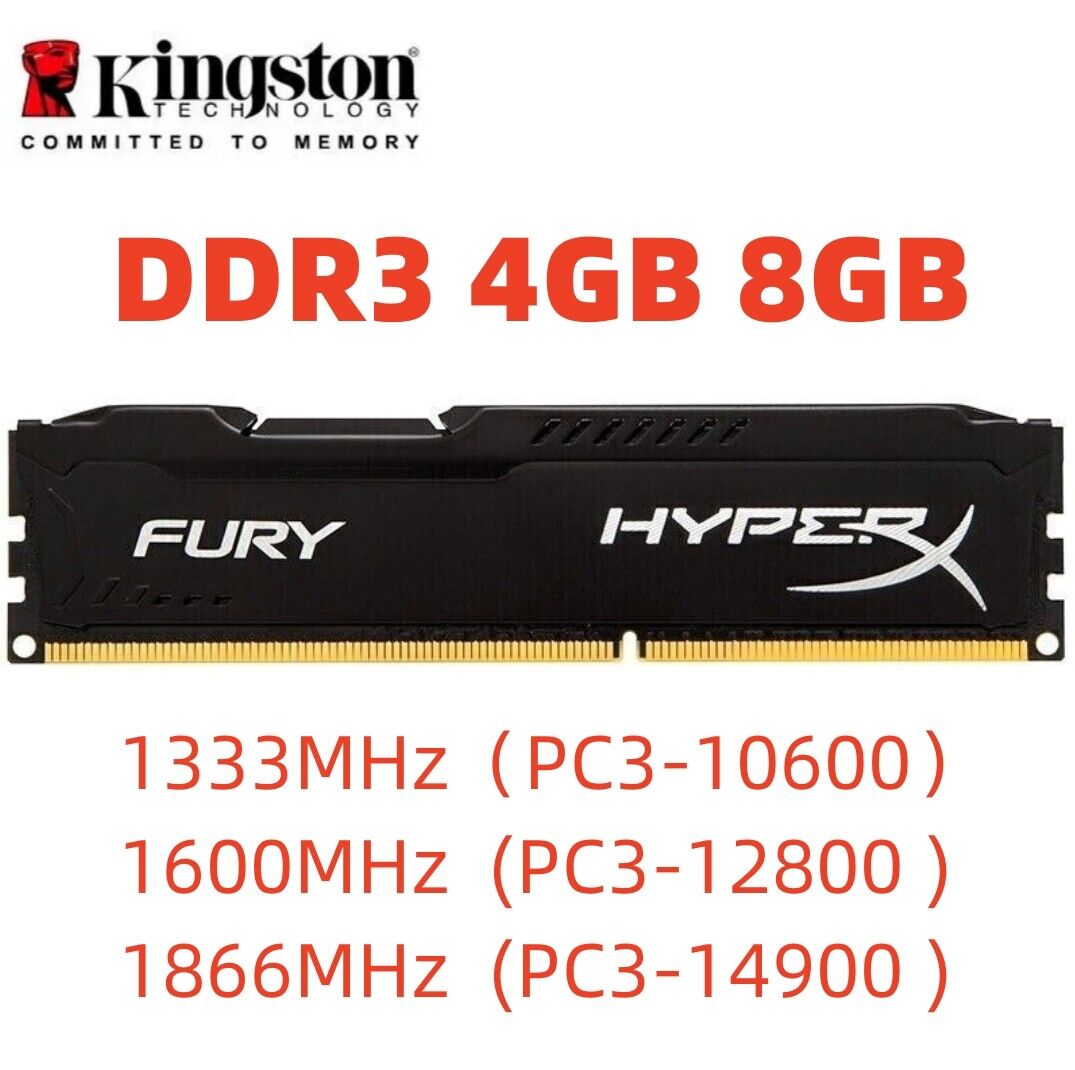 HyperX FURY DDR3 4GB 8GB 16GB 32G 1333 1600 1866 Desktop RAM Memory DIMM 240pins