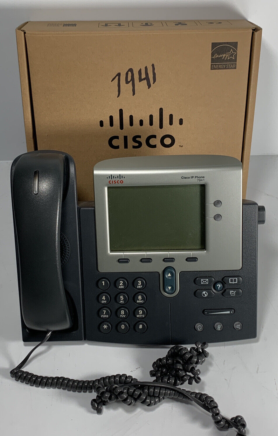 Cisco CP-7941G Unified IP VoIP Business Office Phone w/Base, Stand & Handset