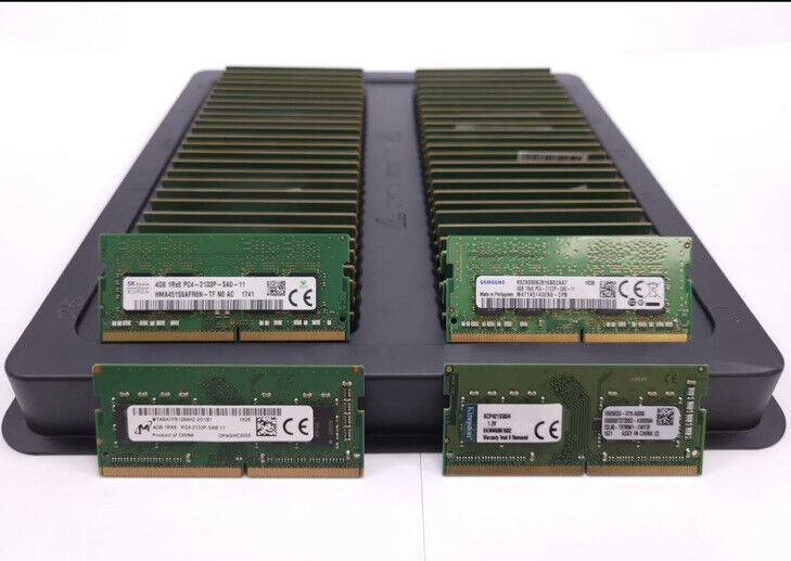 Lot of 50 4GB DDR4 Memory PC4-3200 SODIMM Laptop RAM 3200MHz
