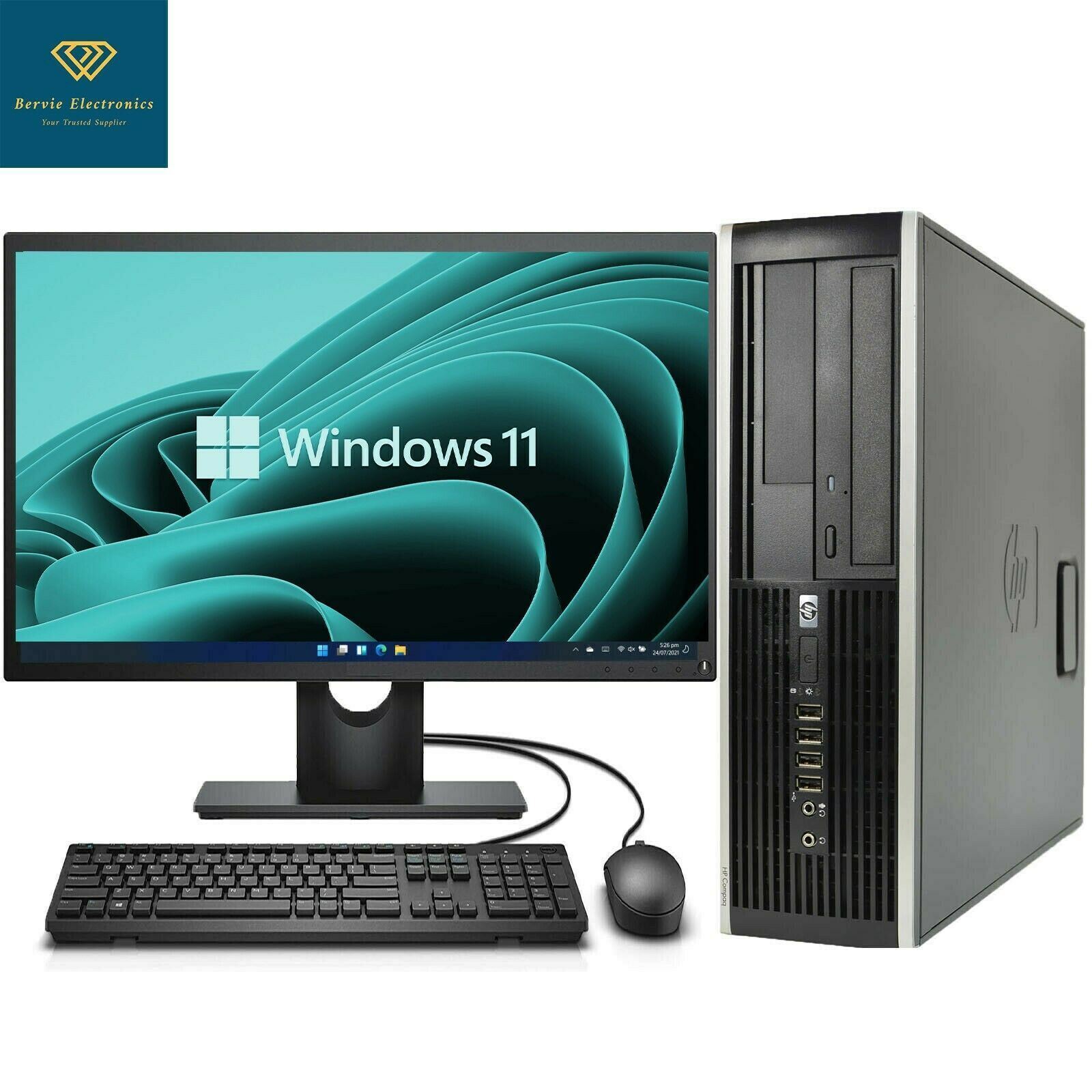 HP 8300 Windows 11 Desktop Computer 1TB HDD 8GB Core i5 WIFI PC 22in MONITOR