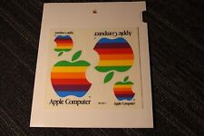 Vintage Apple Computer Stickers 1990 Rainbow Apple Decals Sheet ORIGINAL picture