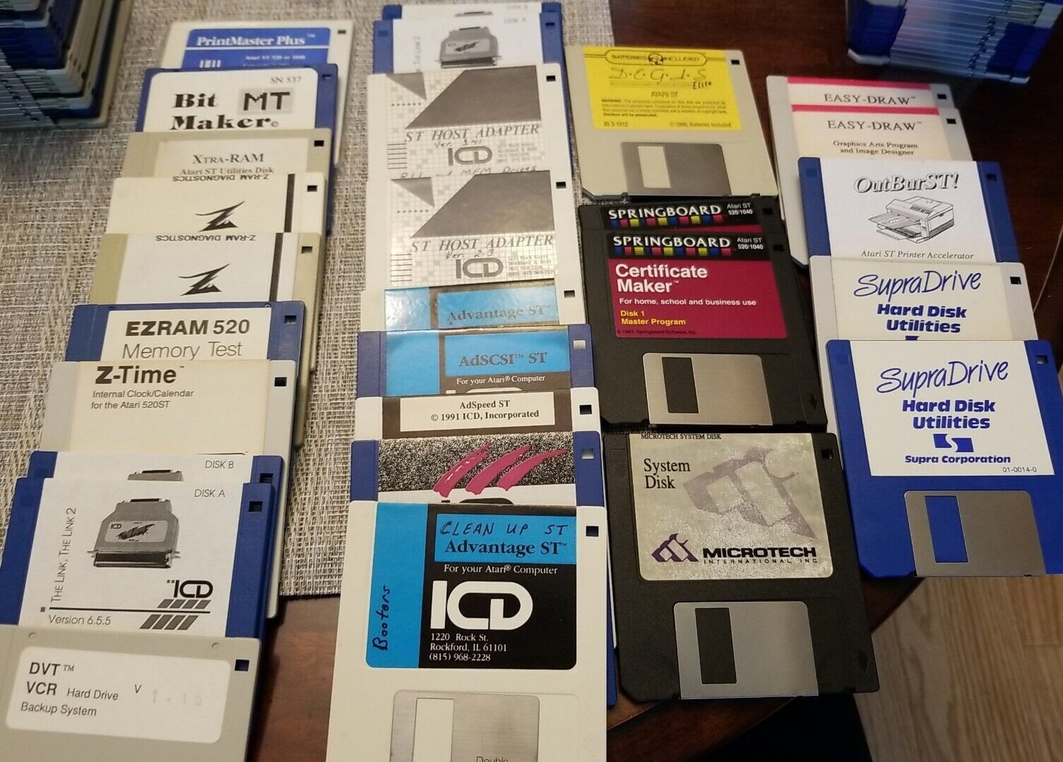 Lot of 100 +  Atari ST 520 1040 Software  Disks Utilities Graphics Drivers more