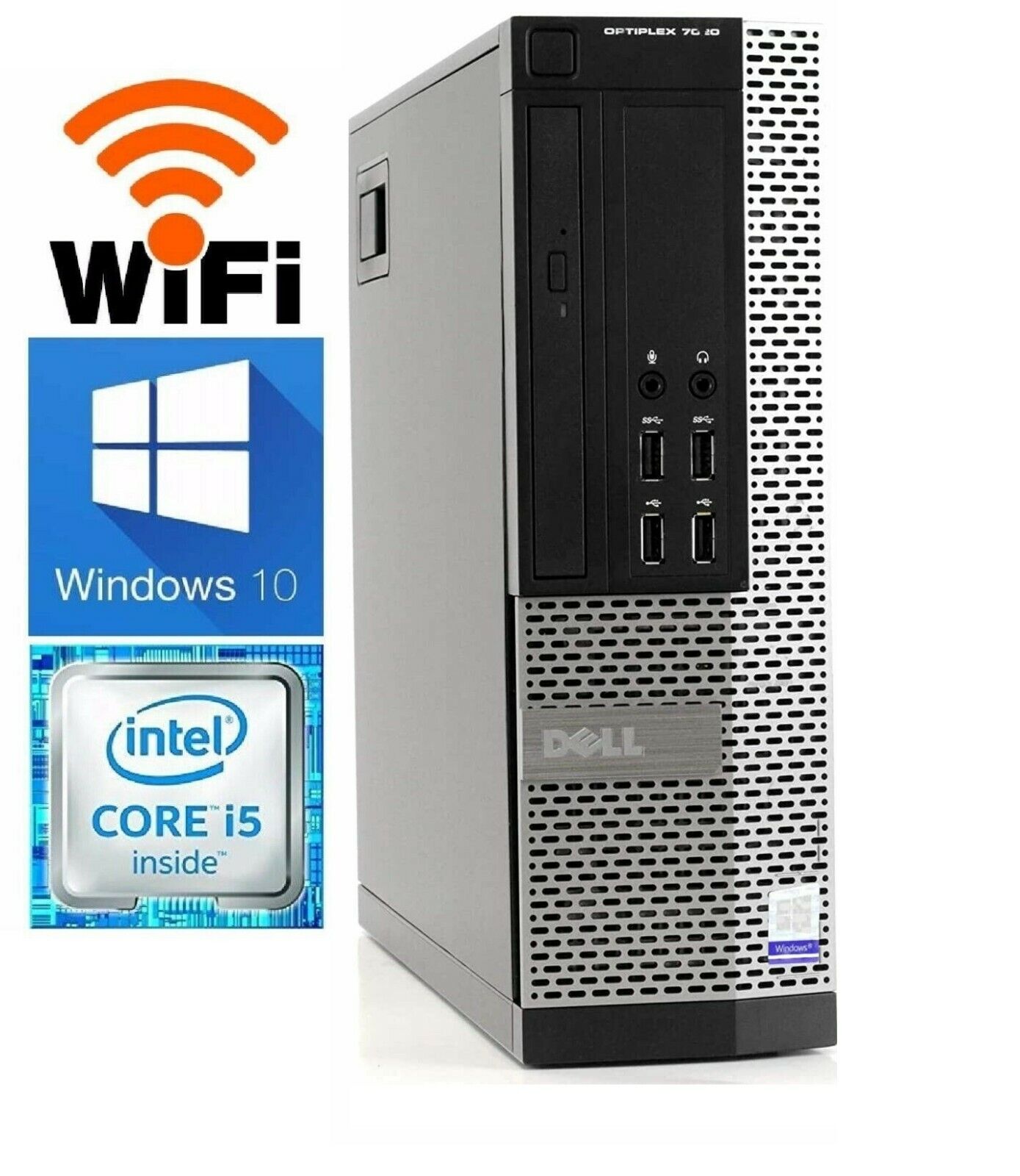 Dell Computer PC Desktop 8GB Ram 500GB HD Intel Quad Core i5 3.10GHz Windows 10 
