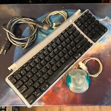 Vintage 1999 Apple iMac USB Keyboard + Mouse + Power Cord Blueberry M2452 M4848 picture