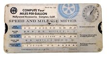 Compute MPG Speed Mile Cardboard Card Chart Vtg 1969 USA Hollywood Accessories picture