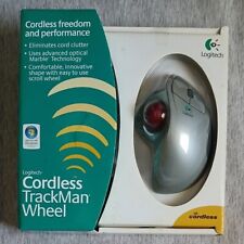 Vintage Logitech Mouse Cordless TrackMan Wheel Sealed Windows Vista 904346-0403  picture
