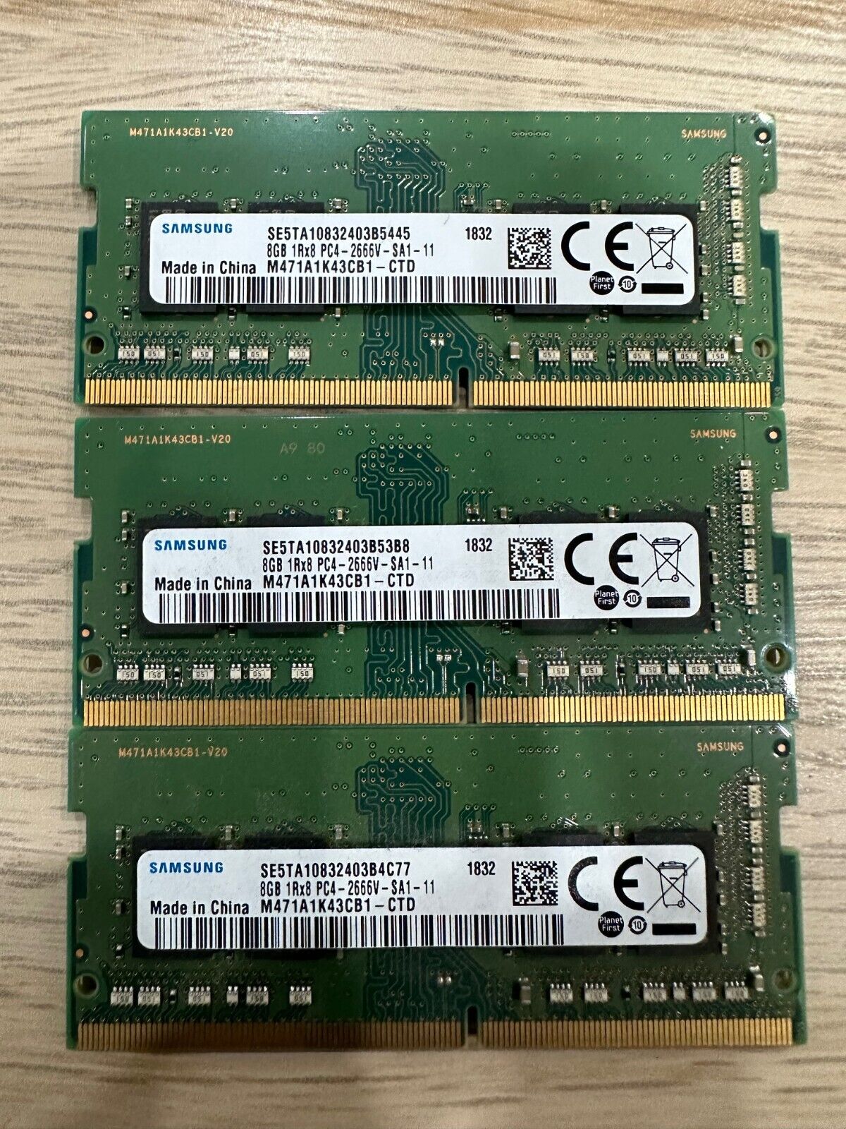 Samsung 8GB 1Rx8 PC4-21300 DDR4-2666 SODIMM Laptop RAM Memory M471A1K43CB1-CTD