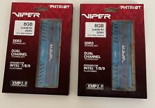 Brand New 8GB Lot 2X Patriot Viper 8GB RAM Saphire Blue Memory Modules picture