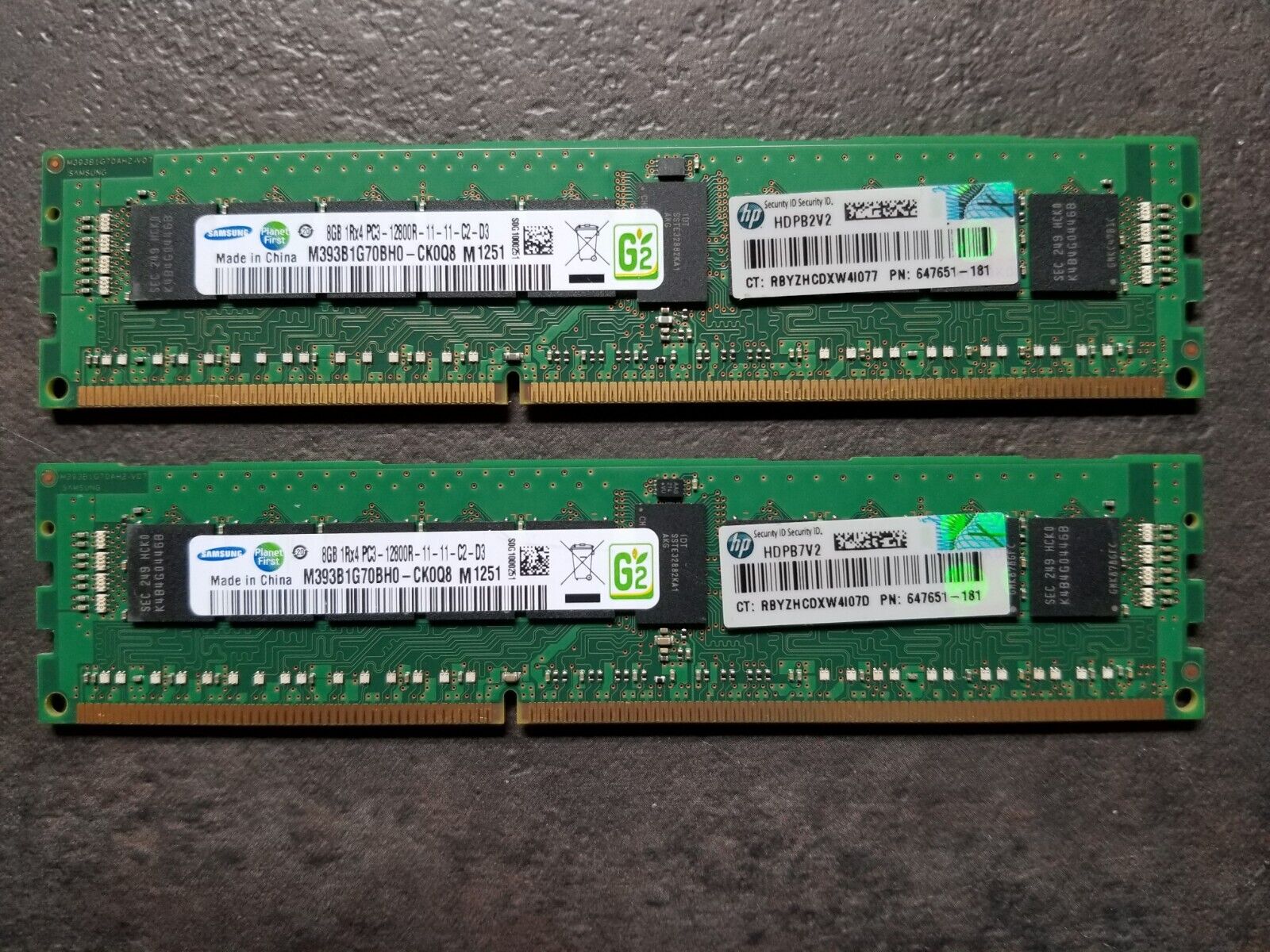 Samsung 16GB (2x8GB) Server RAM Memory PC3-12800R DDR3 1600 ECC Reg 