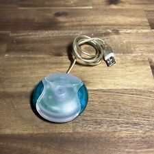 Vintage Apple M4848 Blue/Teal iMac Hockey Puck USB Wired Mouse picture