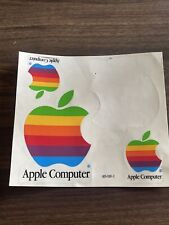 Vintage Apple Computer Stickers 1990 Rainbow Apple Decals picture