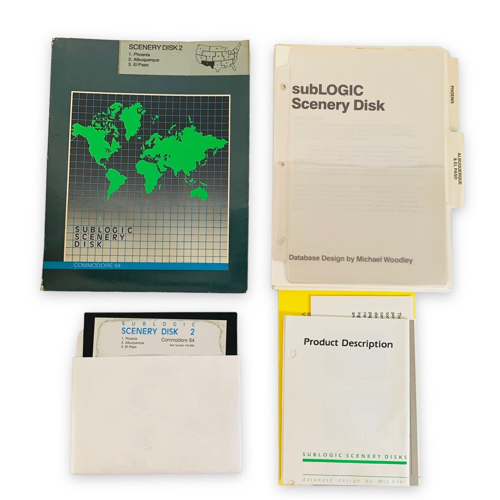 SubLOGIC Scenery Disk 2 VTG 1985 5.25\