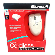 Vintage MICROSOFT CORDLESS WHEEL MOUSE WIRELESS NEW X05-43135XB Serial Port PS/2 picture