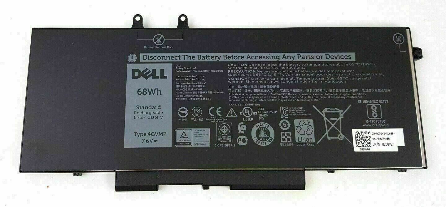 NEW OEM 4GVMP Battery For Dell Latitude 5400 5500 Precision 3540 3550 9JRYT 68WH