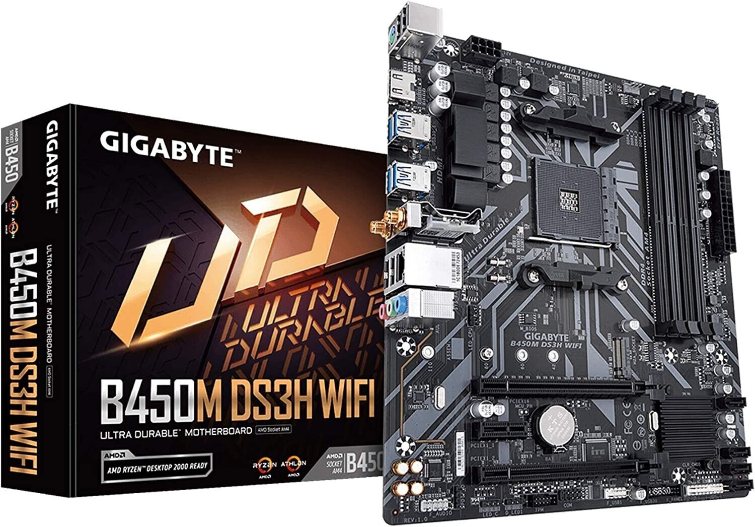 (Factory Refurbished) GIGABYTE B450M DS3H WIFI AM4 AMD Micro ATX AMD Motherboard