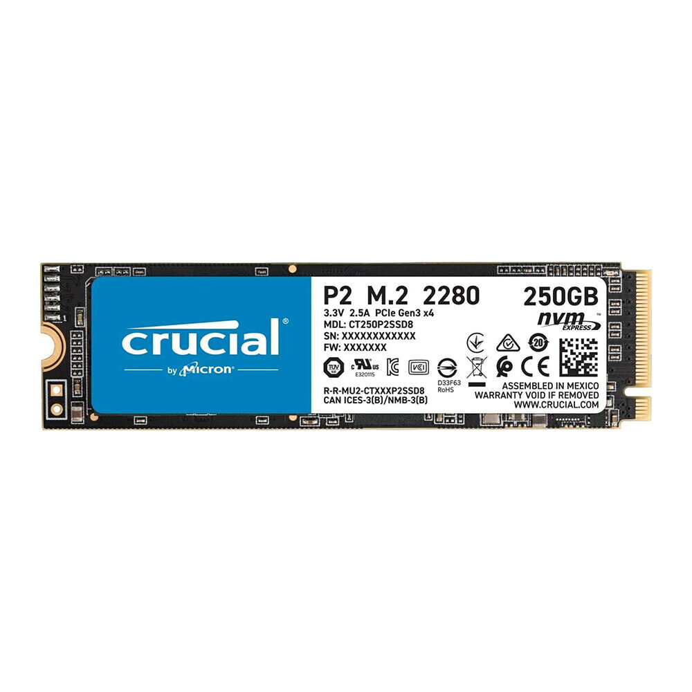 Crucial P2 250GB, 500GB, 1TB, 2TB 3D NAND NVMe PCIe M.2 SSD