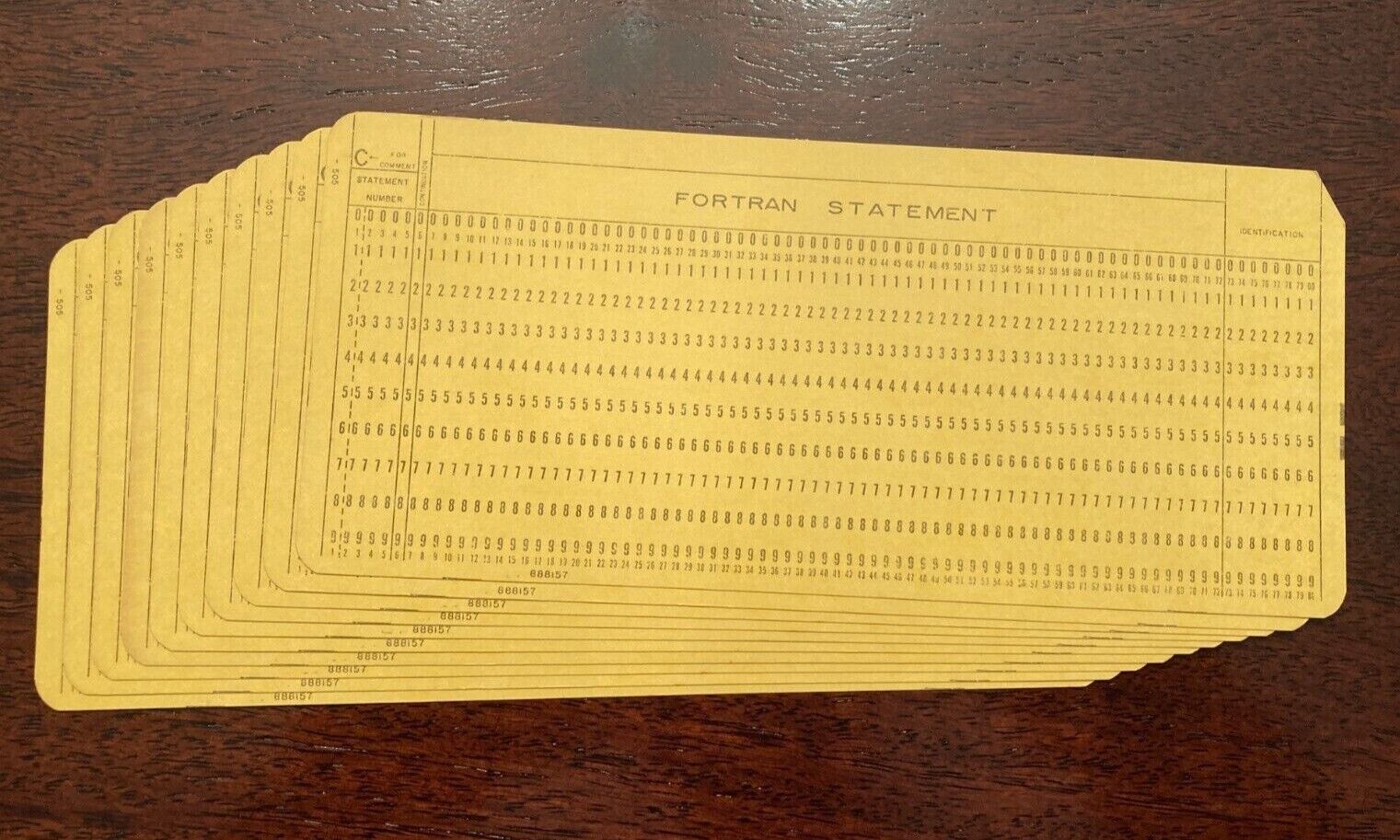 8 - VINTAGE MAINFRAME Fortran Format Punch Cards. IBM 80-column