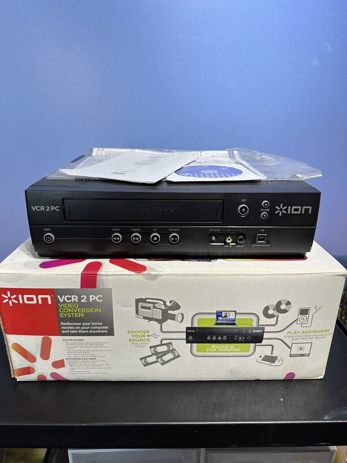 ION VCR 2 PC USB VHS Video to Computer Conversion System Digital Transfer